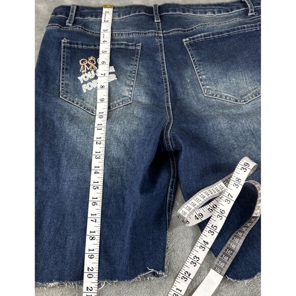 Elite Premium Denim 15 / 16 Cut Offs Jeans Grunge Y2K Art Distress Graphic - Picture 13 of 15